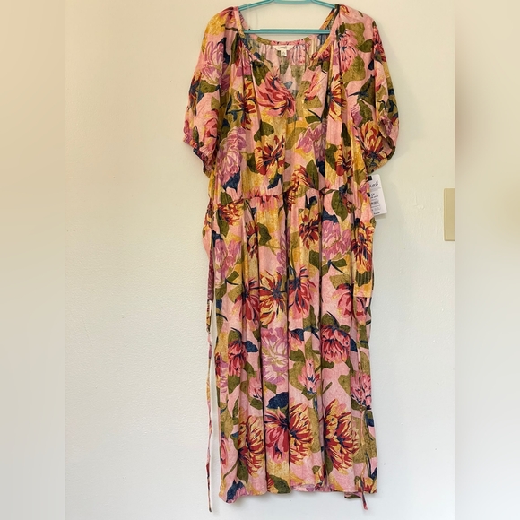 Terra & Sky Dresses & Skirts - Terra & Sky Pink and Yellow Dolman Sleeve Sundress